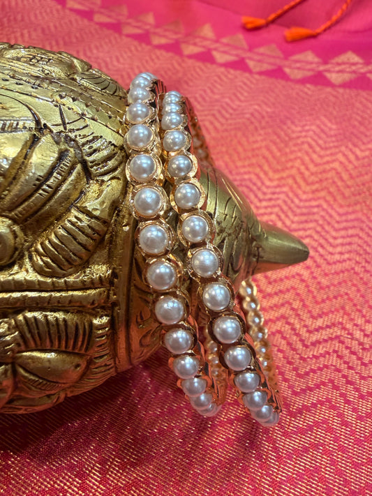 Impon Indian Jewellery Pearl Bangles bracelets Churra B7