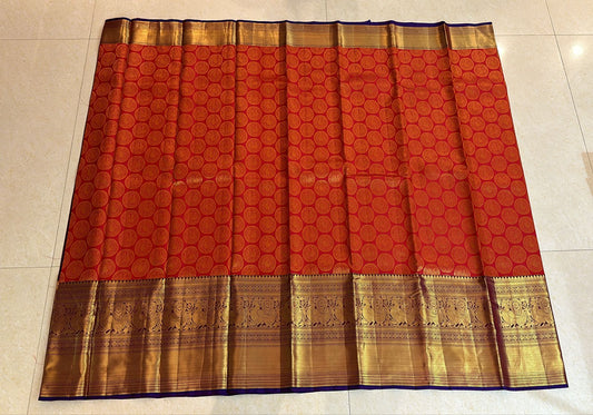 Kanchipuram Pure Silk Saree Red & Purple Bridal Kanjivaram Sari| SPK165