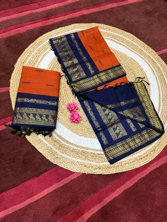 Kalyani Silk Cotton Traditional Sari South Indian Saree S140