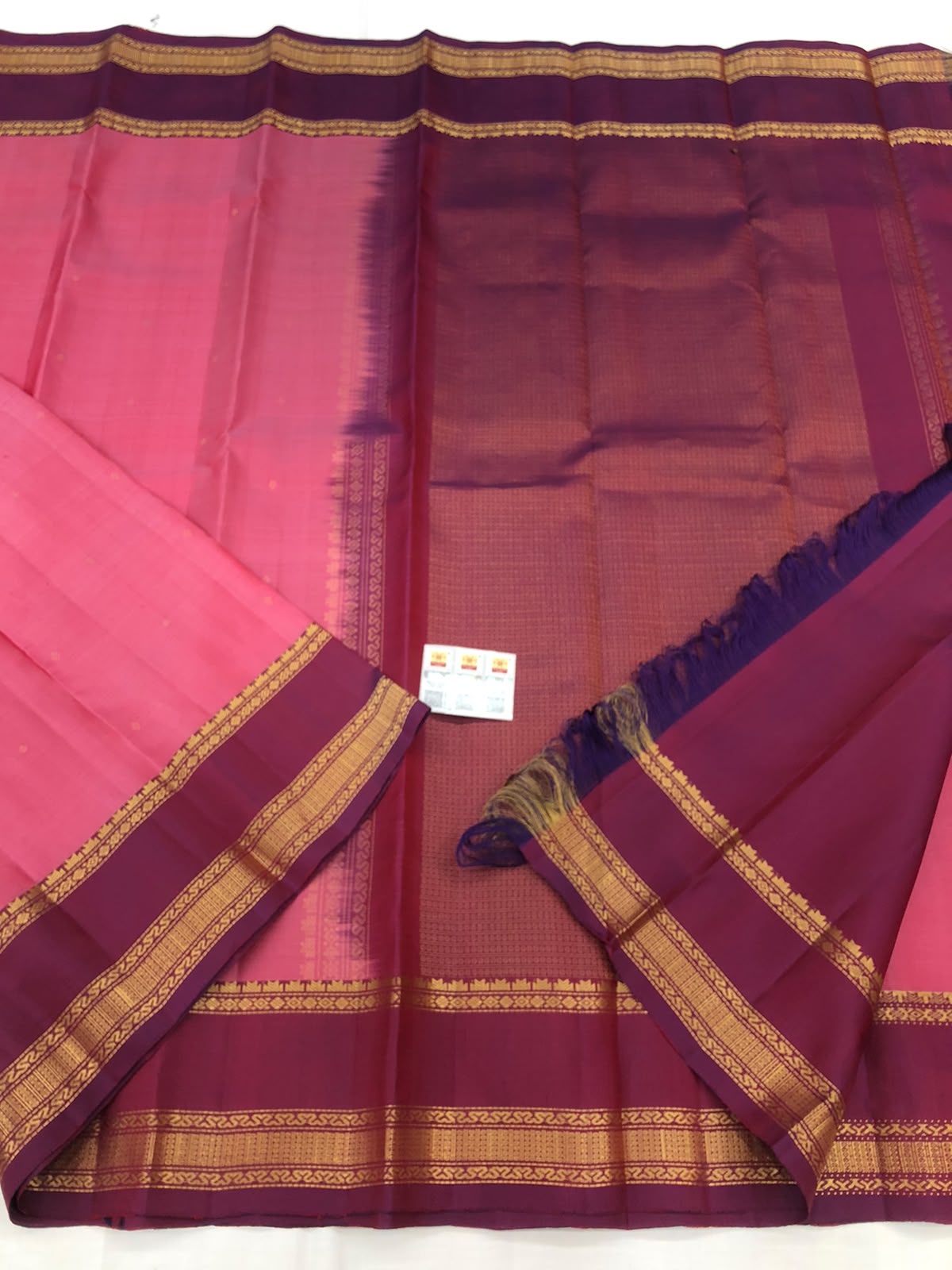 Vintage Kanchipuram Pure Silk Saree Bridal Indian Kanjivaram Sari SPK346