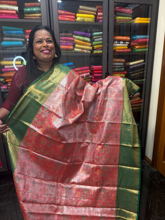 Semi Silk Saree Indian Bridal Kanjivaram Kanchipuram Sari Semi4
