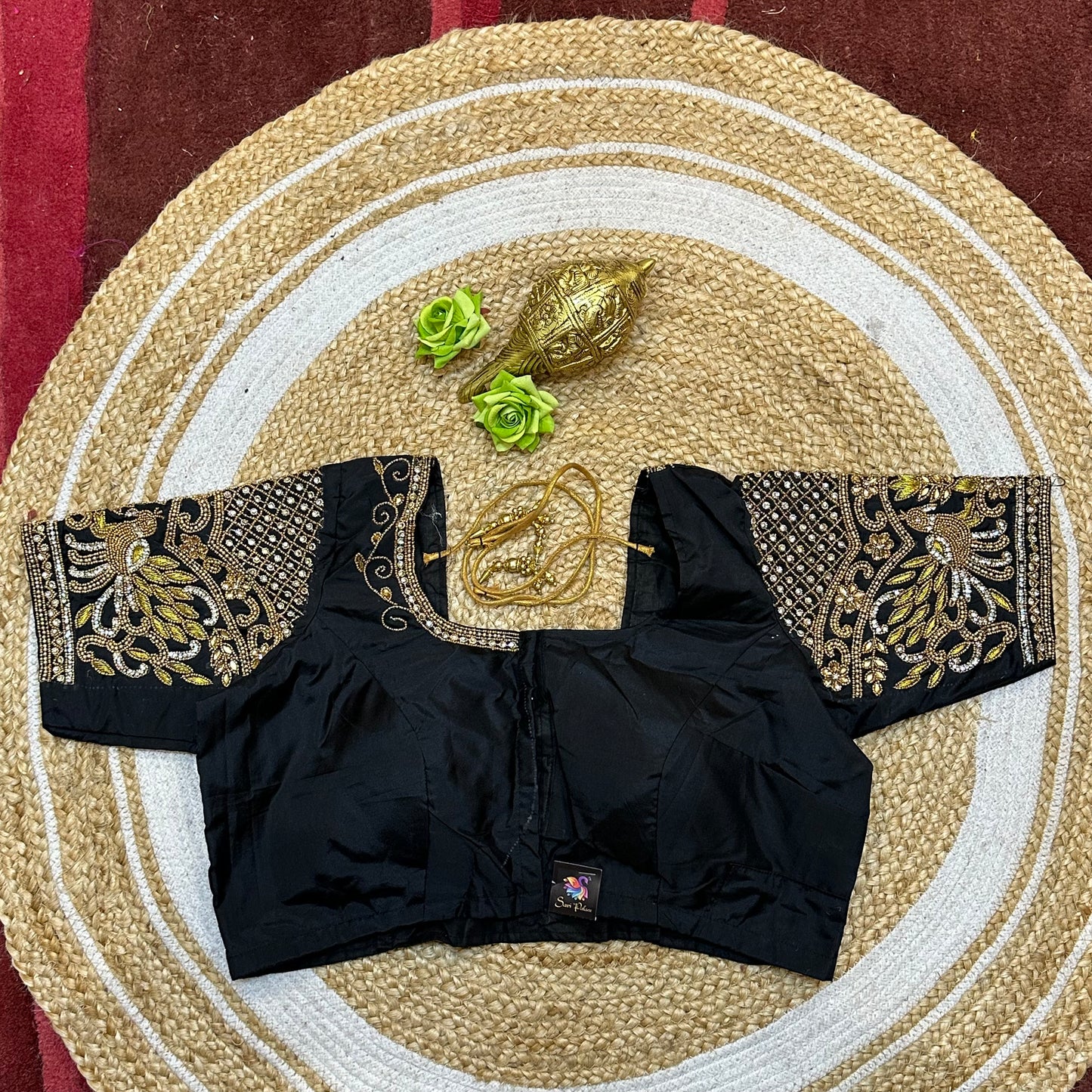 42” XL Size 12 size Aari Worked Sari Blouse Indian Saree Top Black B268