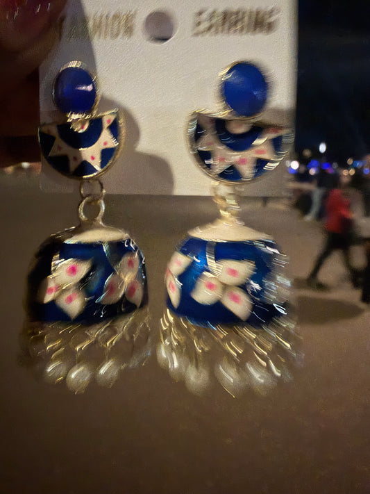 Jumka Gimikki Meenakari Indian Earrings Stylish Indian Jewellery E15