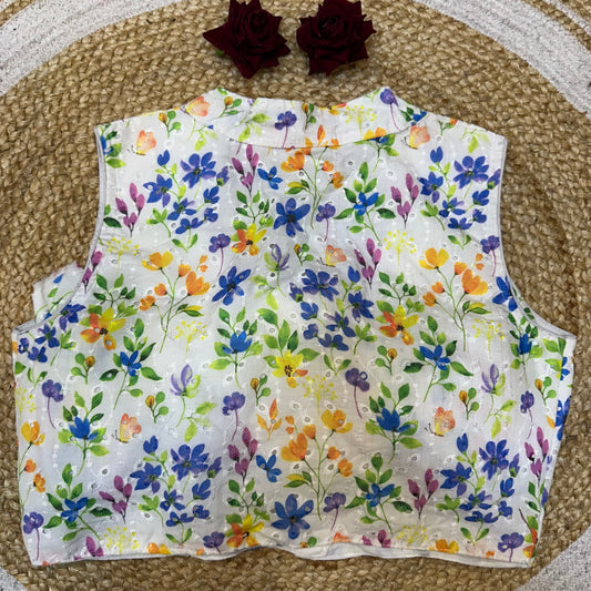 Cotton 38” Medium Sari Hakoba Blouse Indian Saree Top Choli B422