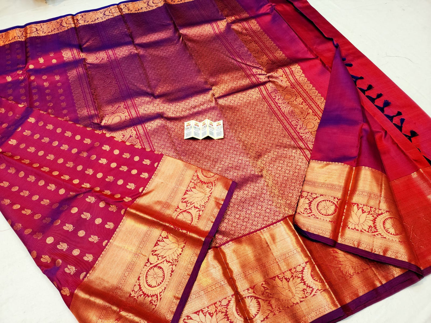 Bridal Kanchipuram Pure Silk Saree Wine Kanjivaram Sari| SPK173