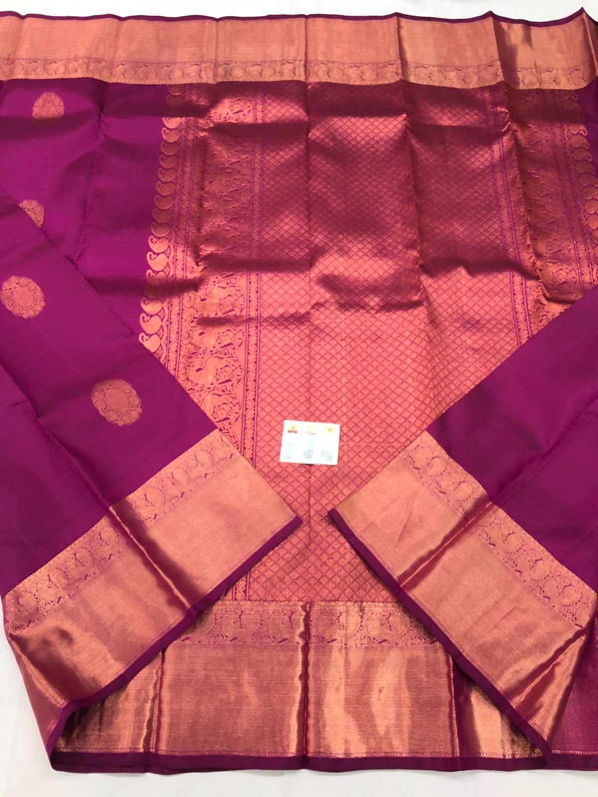 Kanchipuram Pure Silk Saree Bridal Indian Kanjivaram Sari SPK343