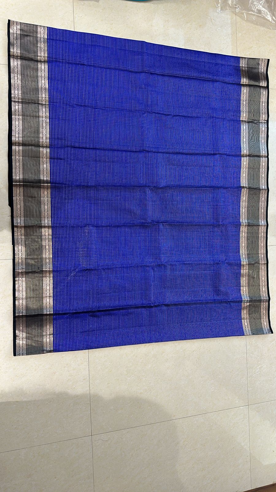 Kanchipuram Pure Silk Saree Blue Kanjivaram Sari| SPK174