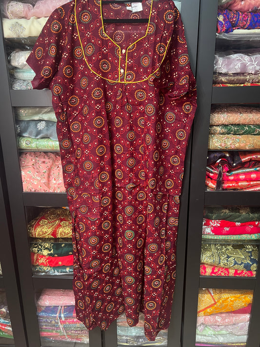 Free size Indian Cotton Nighty Nightgown NI14