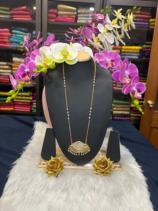 Impon Indian Necklace White Conch Sanku Pathakkam Haram N25