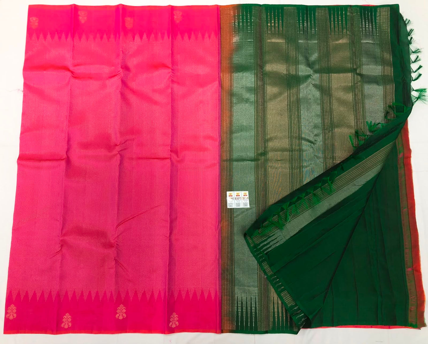 Kanchipuram Pure Silk Saree Bridal Indian Kanjivaram Sari SPK357