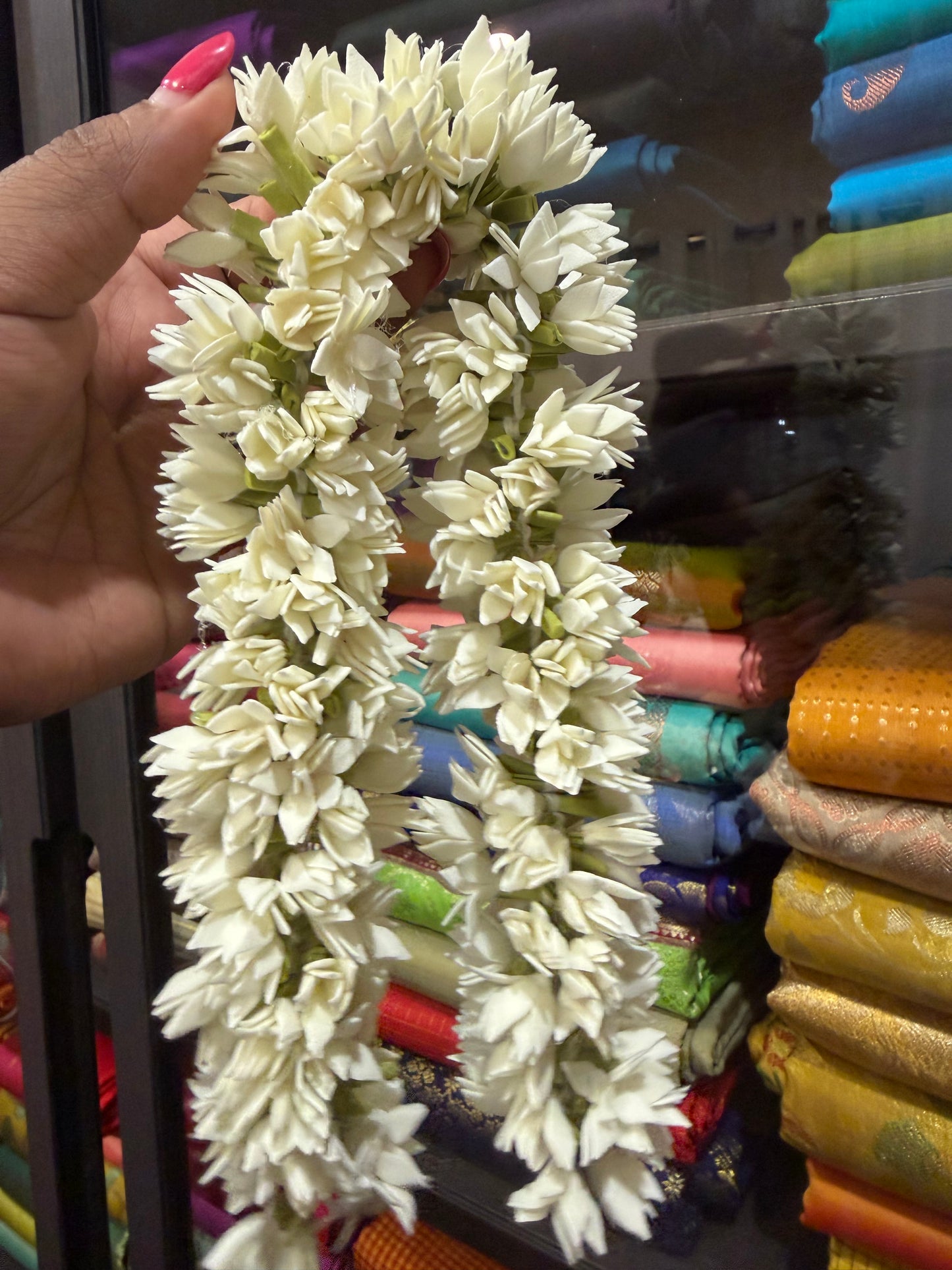 18” Pichi Poo Natural Looking Handmade Jasmine Flower Gajra G10