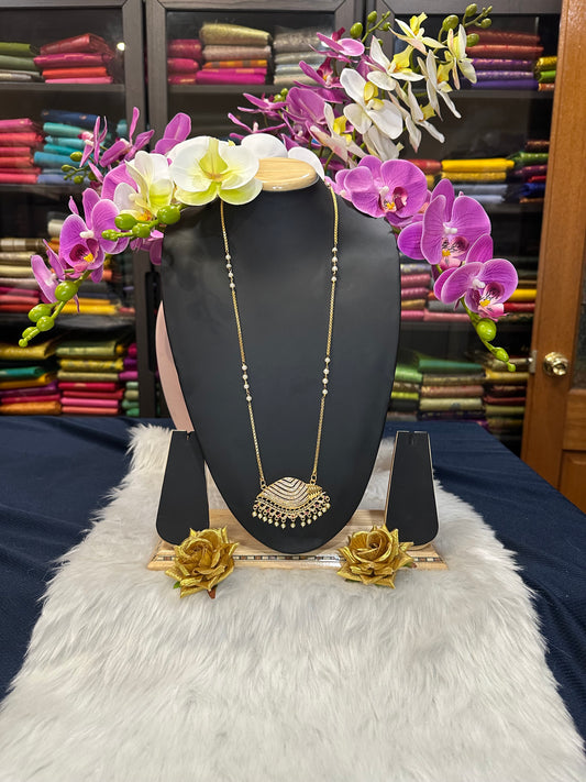 Impon Indian Necklace Ruby Conch Sanku Pathakkam Haram N24