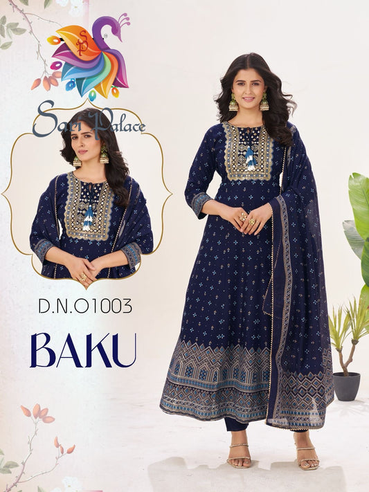 Green Indian Pakistani Anarkali Outfit Salwar Kameez Kurti Suit EID SS39