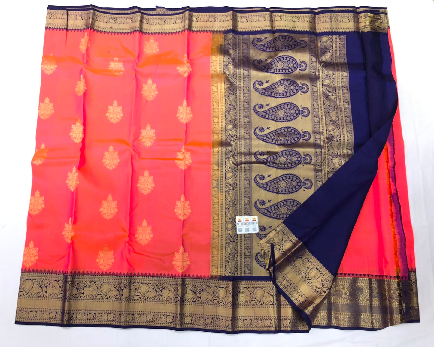 Kanchipuram Pure Silk Saree Bridal Kanjivaram Sari SPK300