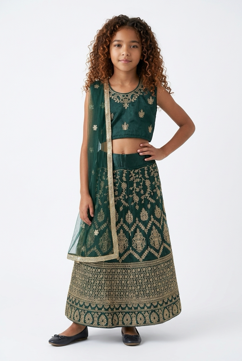 28” Size Age 6 Pink Indian Lehenga Pavadai Sattai Skirt Top G76 Col 3