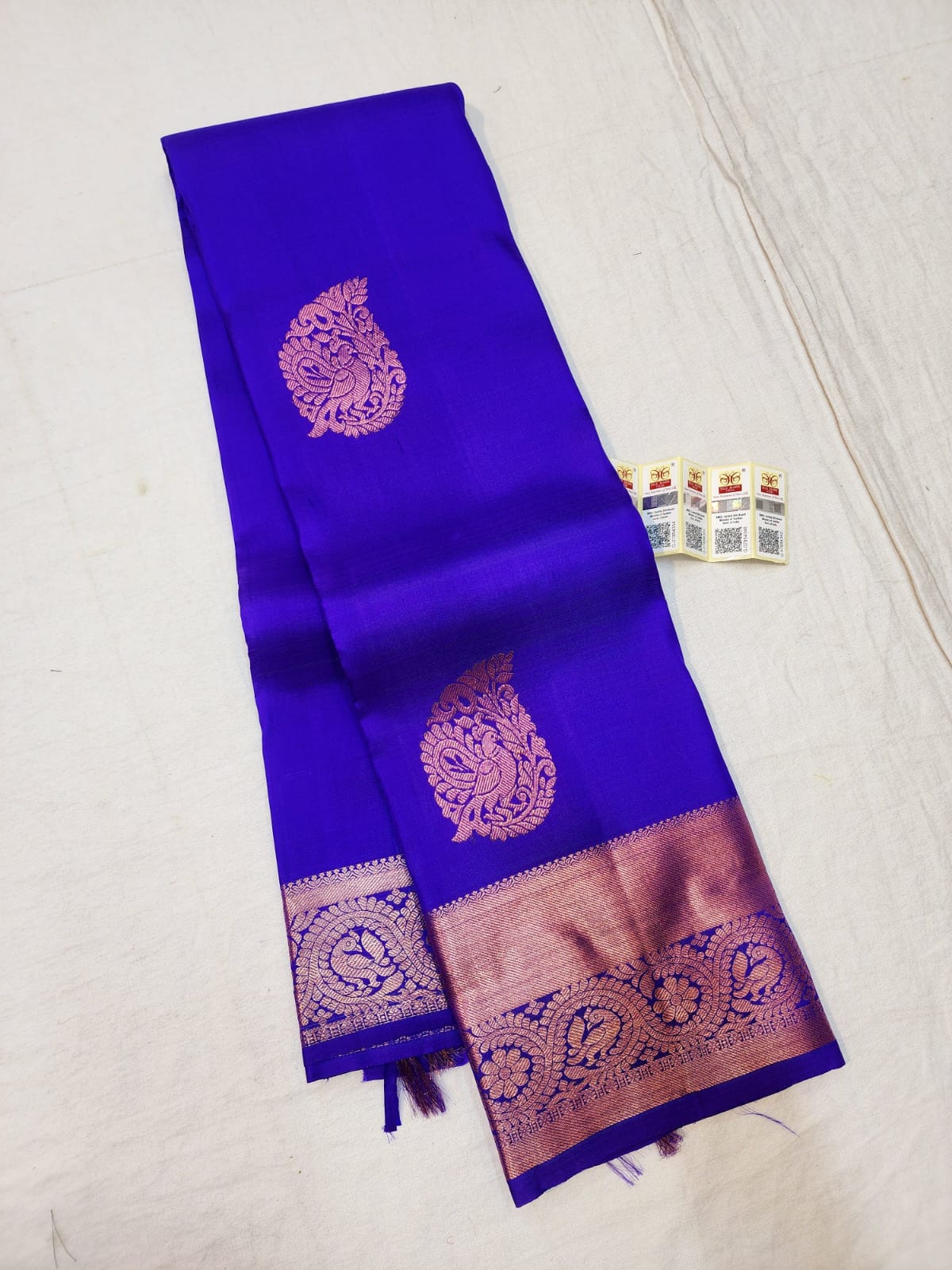 Kanchipuram Pure Silk Saree Purple & Copper Kanjivaram Sari| SPK189