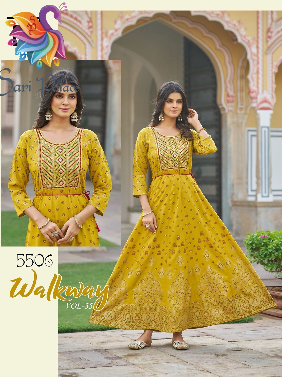 Navy Blue Indian Ladies Rayon Long Kurti Bollywood Dress SS38