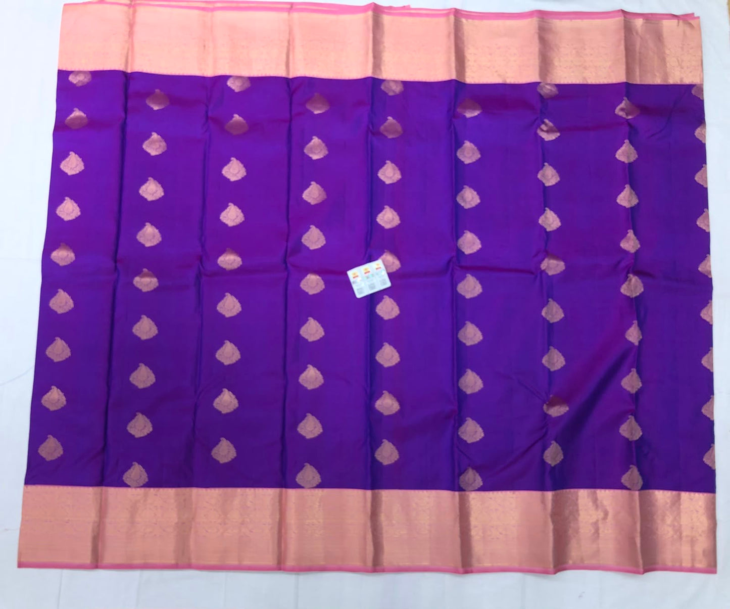 Kanchipuram Pure Silk Saree Bridal Indian Kanjivaram Sari SPK329