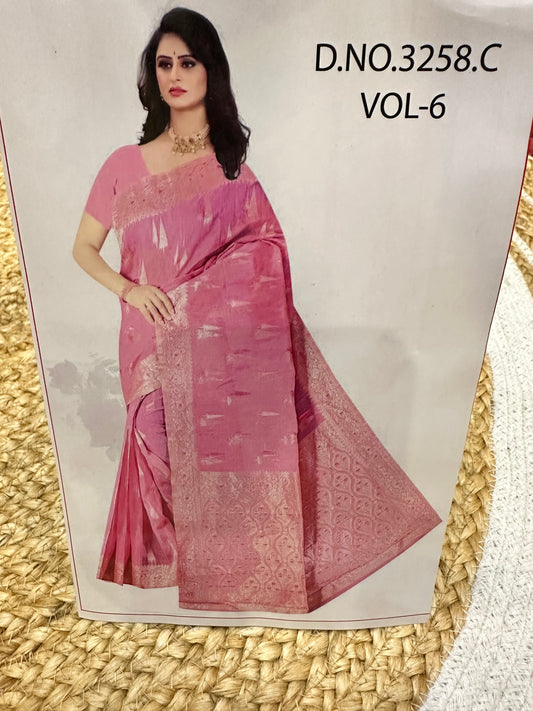 Pink Casual Sari Indian Saree S36