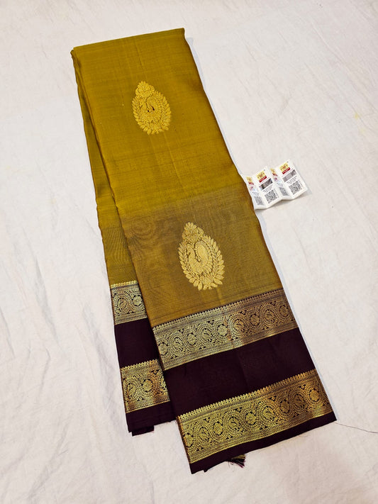Retta Petta Kanchipuram Pure Silk Saree Bridal Kanjivaram Sari SPK293