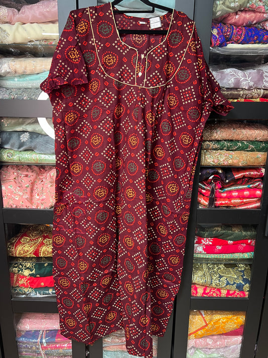 Free size Indian Cotton Nighty Nightgown NI31