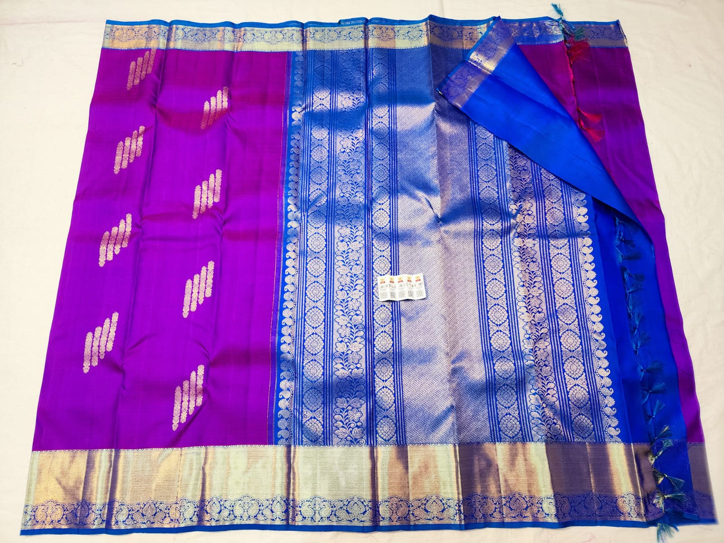 Kanchipuram Pure Silk Saree Bridal Purple Kanjivaram Sari SPK268