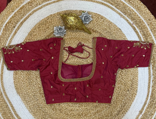 32” XS Size 6 Aari Worked Sari Blouse Indian Saree Top B176