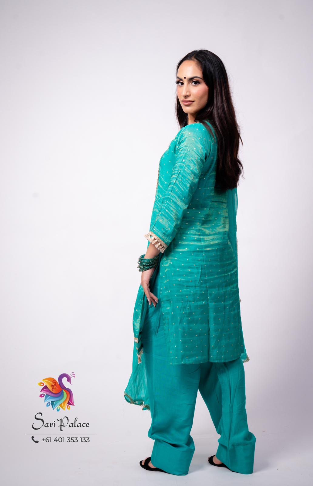 Aqua Indian Pakistani Outfit Salwar Kameez Suit EID C4