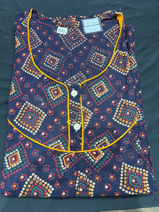 Free size Indian Cotton Nighty Nightgown NI23