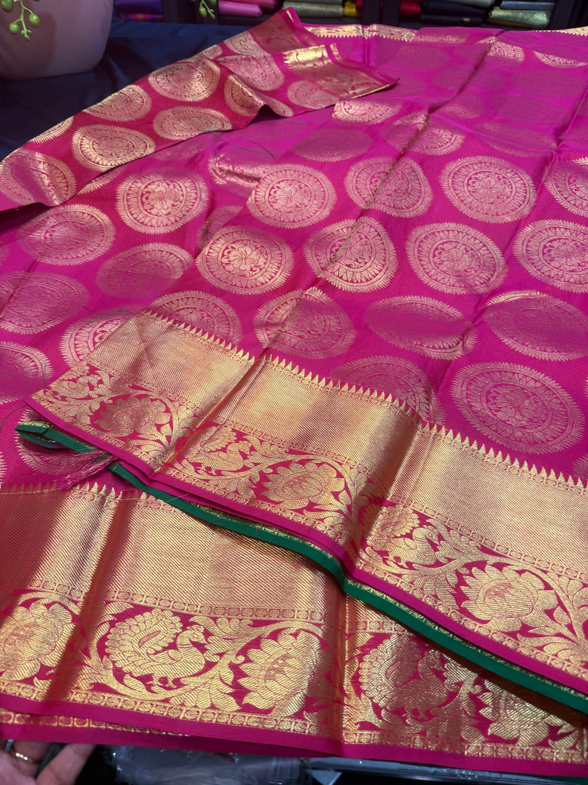 Bridal Kanchipuram Pure Silk Saree Kanjivaram handloom Pink Sari SPK466