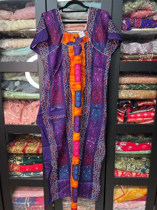 2XL size Indian Cotton Nighty Nightgown NI37