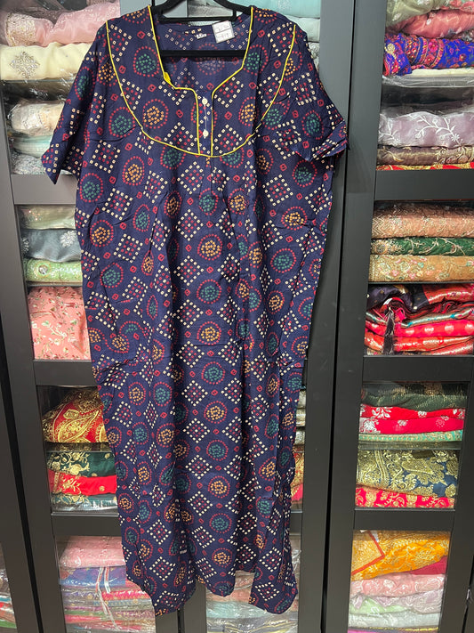 Free size Indian Cotton Nighty Nightgown NI30