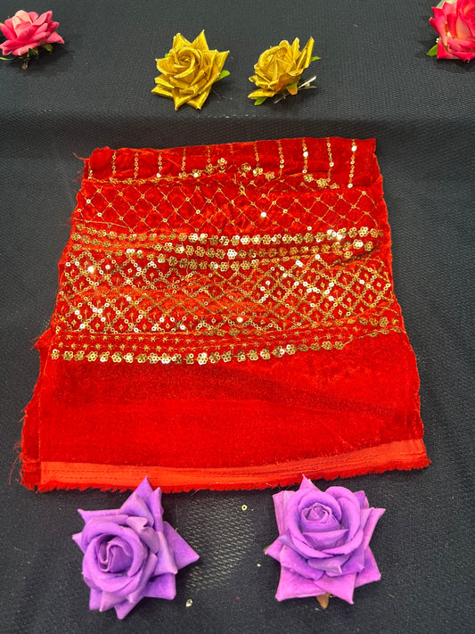 Velvet Blouse material 1 meter Red M5