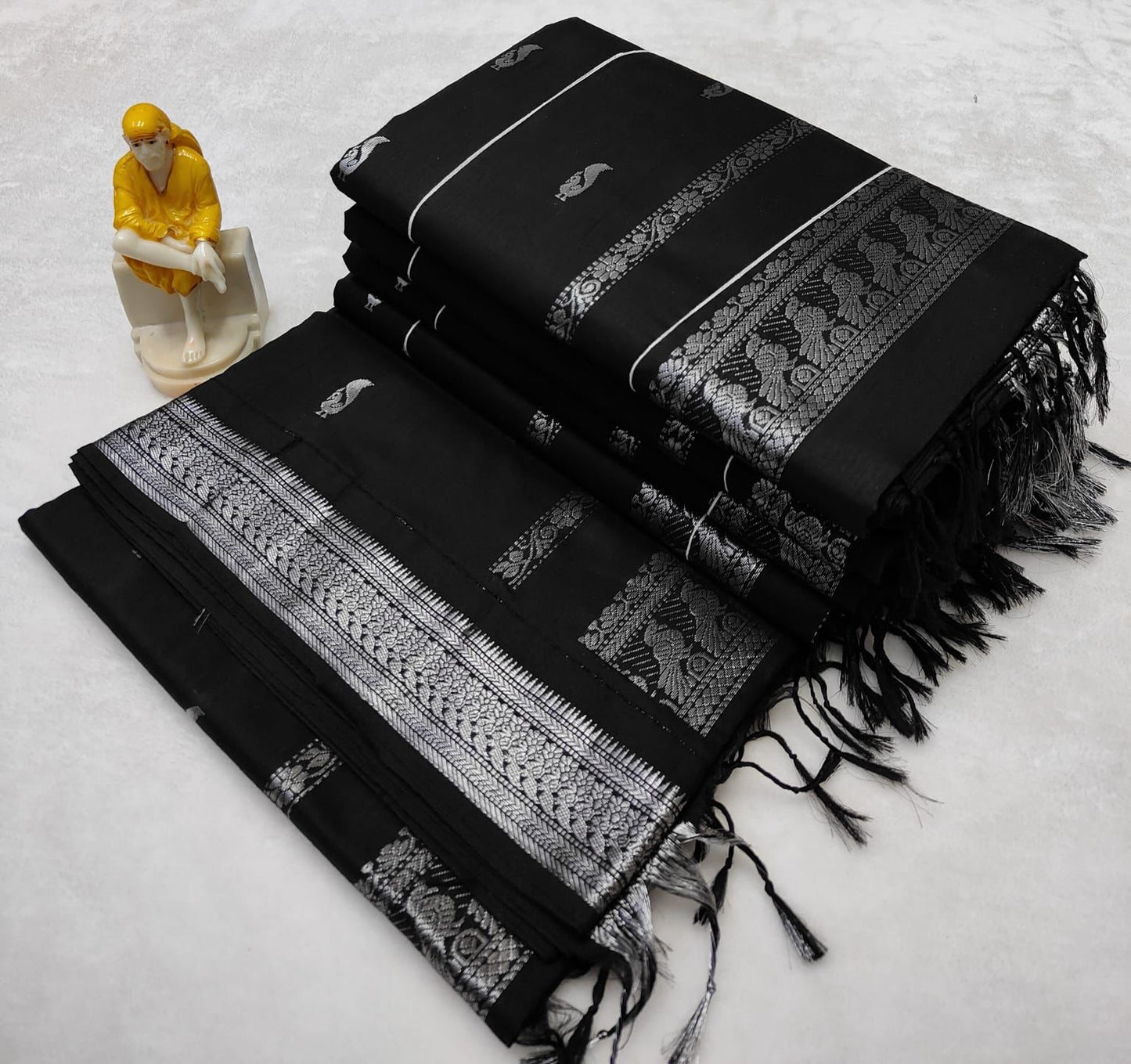 Purple Silver Kalyani Silk Cotton Traditional Sari South Indian Saree S140