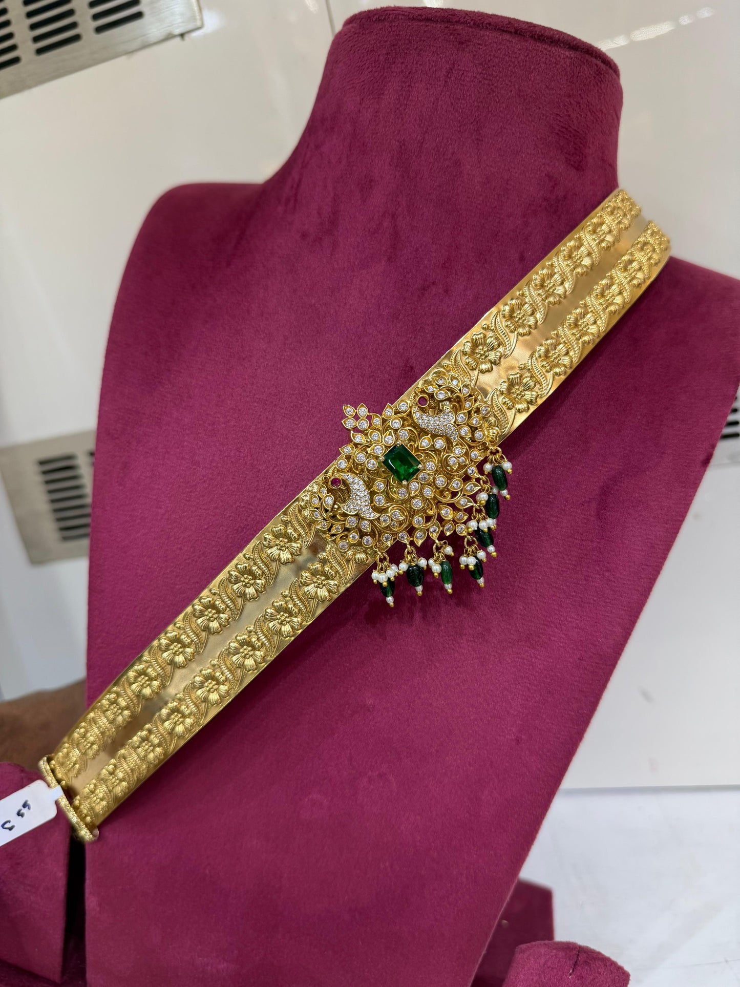 Brass Bridal Waist Chain Sari Belt Kamarbandh Oddiyanam W6