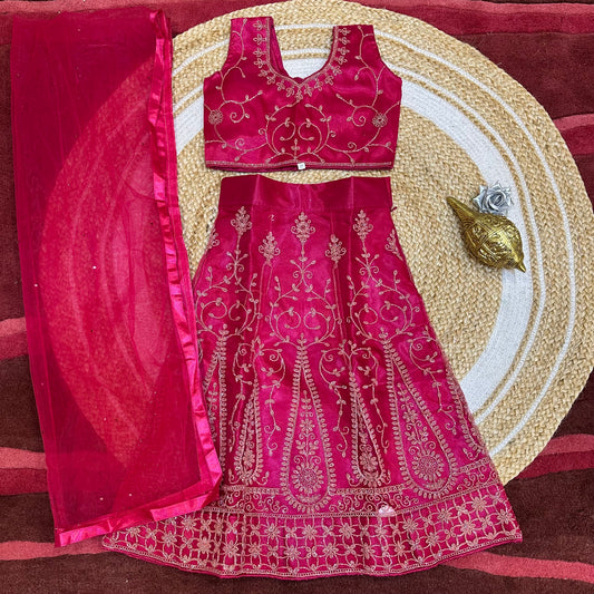 24” Size Age 4 Pink Indian Lehenga Pavadai Sattai Skirt Top G75 Col 1