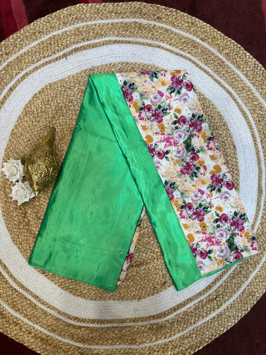 Fancy Party wear Satin Sari Indian Casual Green Saree S104