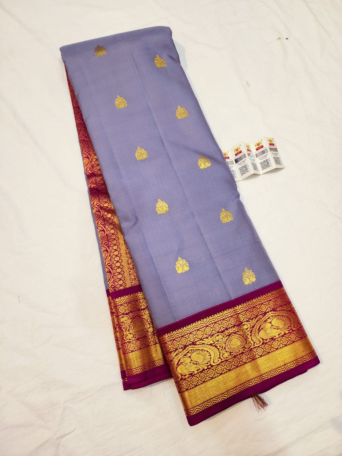 1g Gold Korvai Kanchipuram Pure Silk Saree Handloom Kanjivaram Sari| SPK157