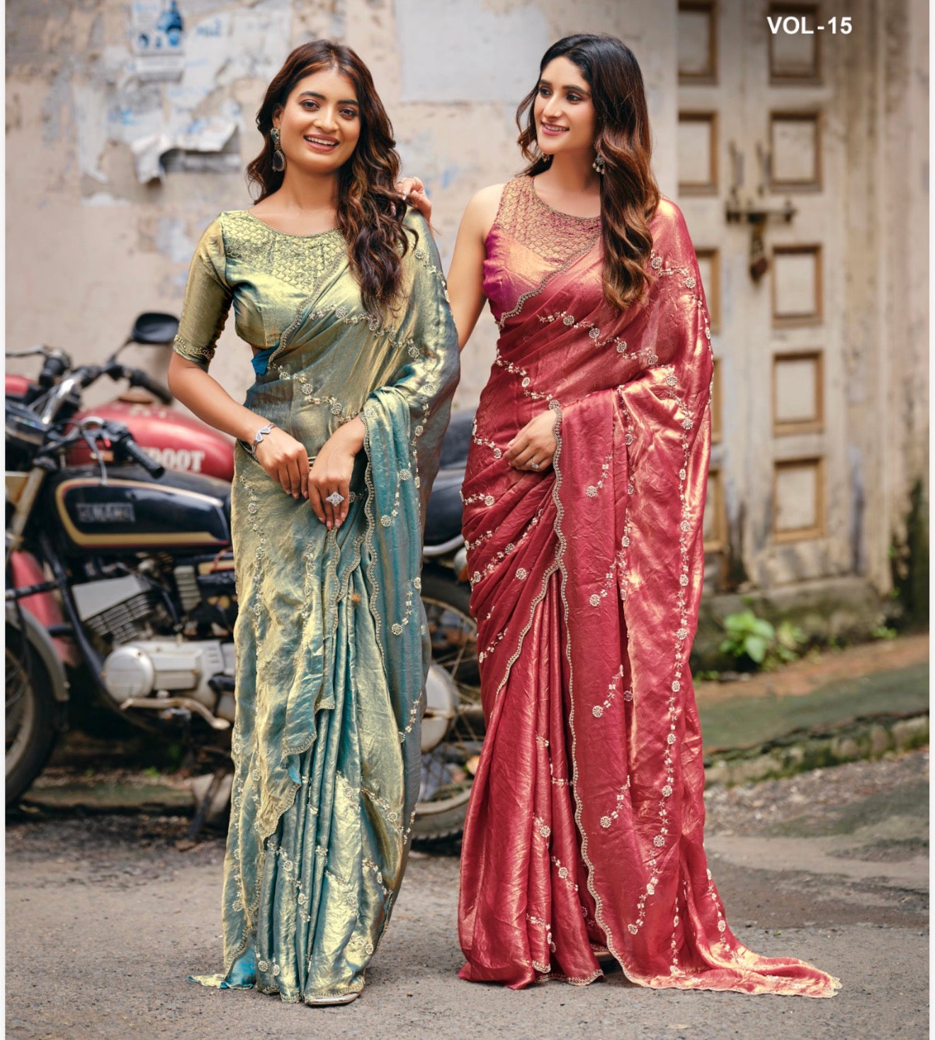 Indian Fancy Party wear Saree Fendi Silk Bollywood Sari C23