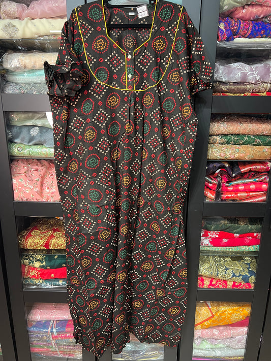 Free size Indian Cotton Nighty Nightgown NI32