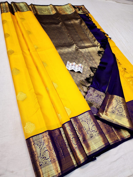 1g Gold Korvai Kanchipuram Pure Silk Saree Handloom Kanjivaram Sari| SPK185