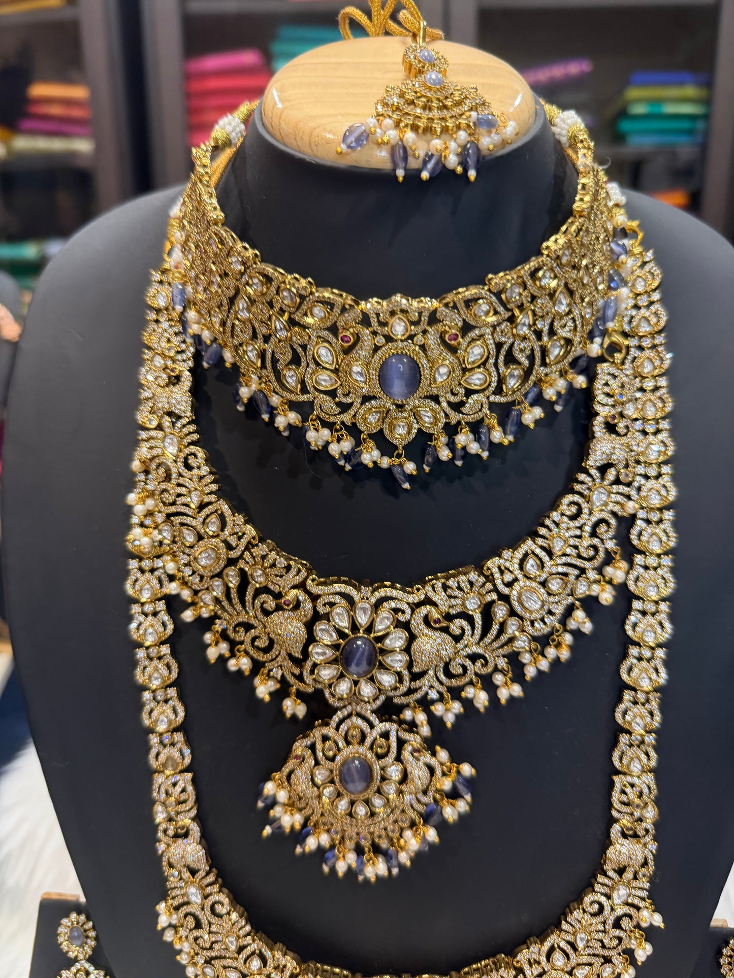 Victorian Polished AD Indian Bridal Necklace set N5