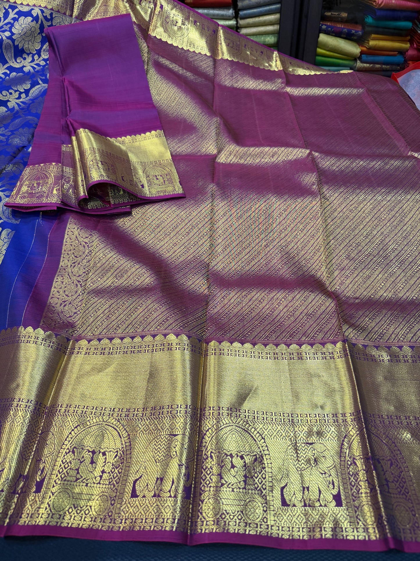 Kanchipuram Pure Silk handloom Saree Indian Kanjivaram Korvai Sari SPK365