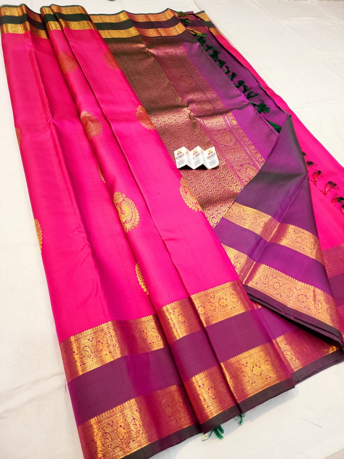 Vintage Kanchipuram Pure Silk Saree Bridal Kanjivaram Sari SPK278