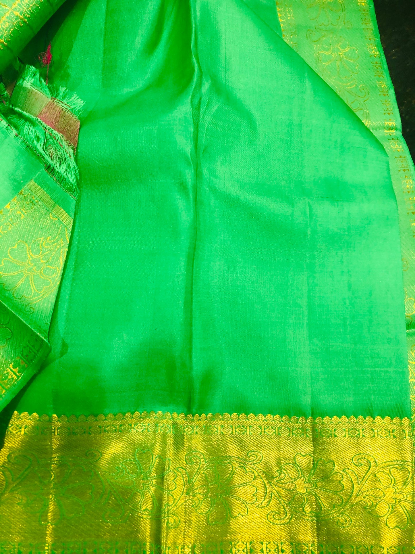 Bridal Kanchipuram Pure Silk Saree Green Kanjivaram Sari| SPK155