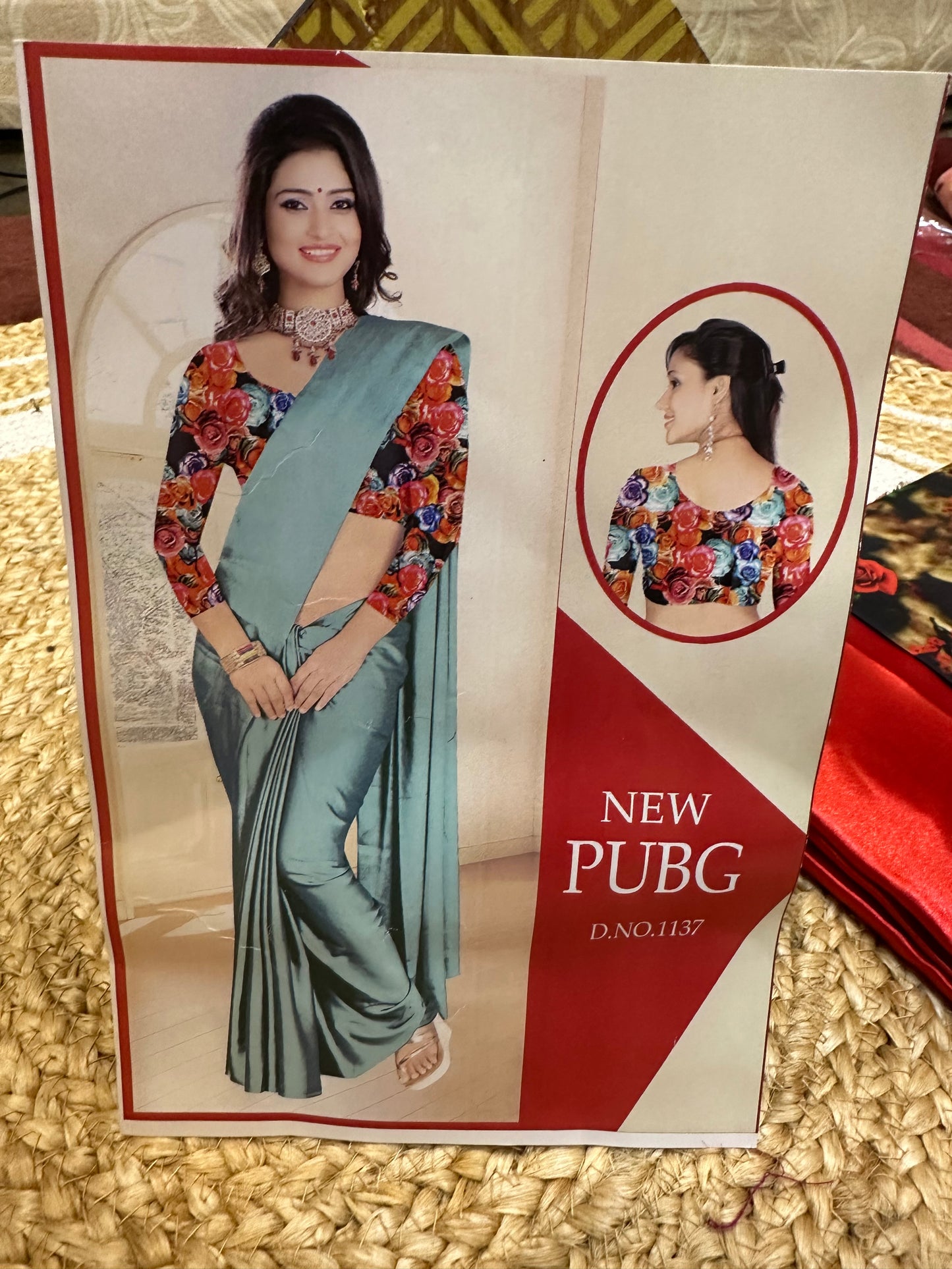 Fancy Party wear Satin Sari Indian Casual Green Saree S104