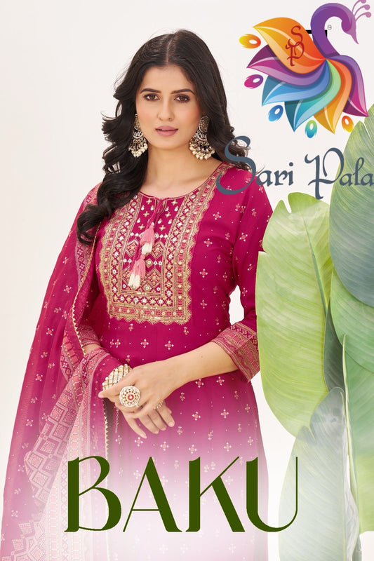 Pink Indian Pakistani Anarkali Outfit Salwar Kameez Kurti Suit EID SS39