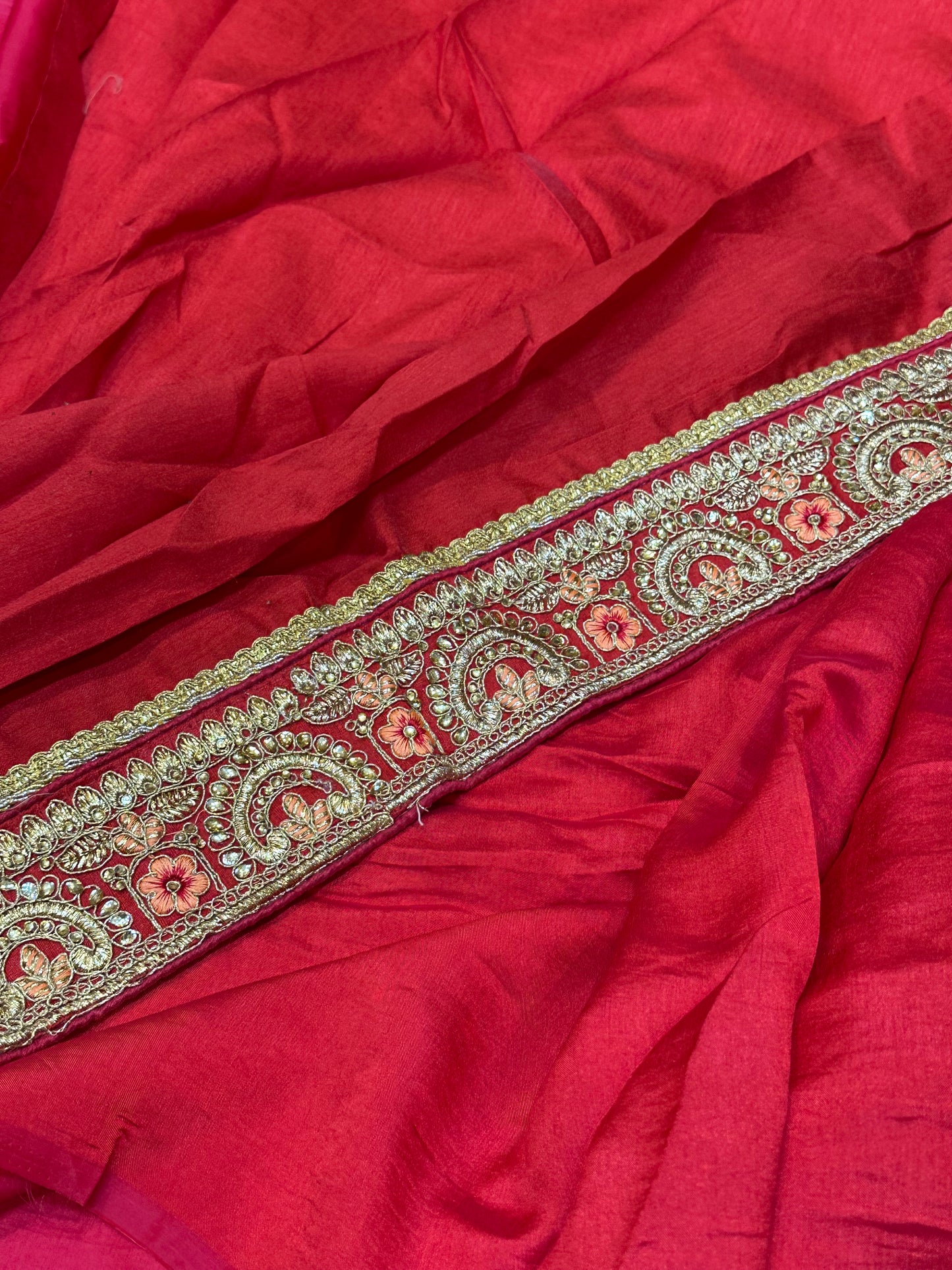 Reddish Pink Fancy Party Sari Indian Saree S38