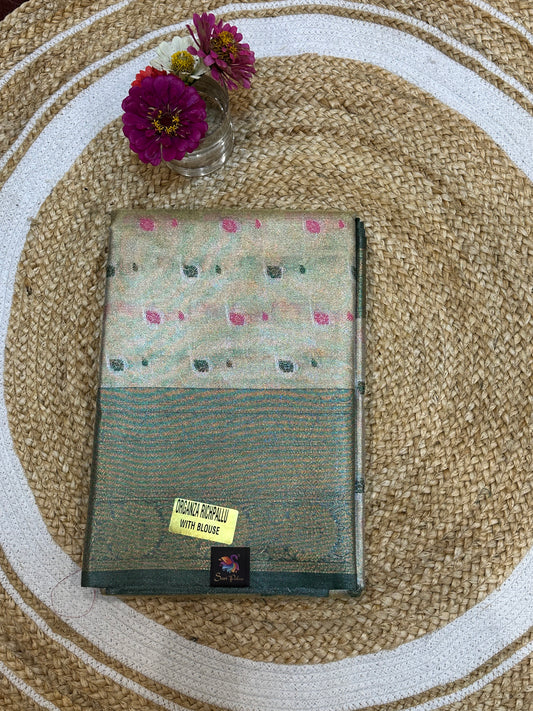 Tissue Silk Casual Sari Indian Fancy Saree S11