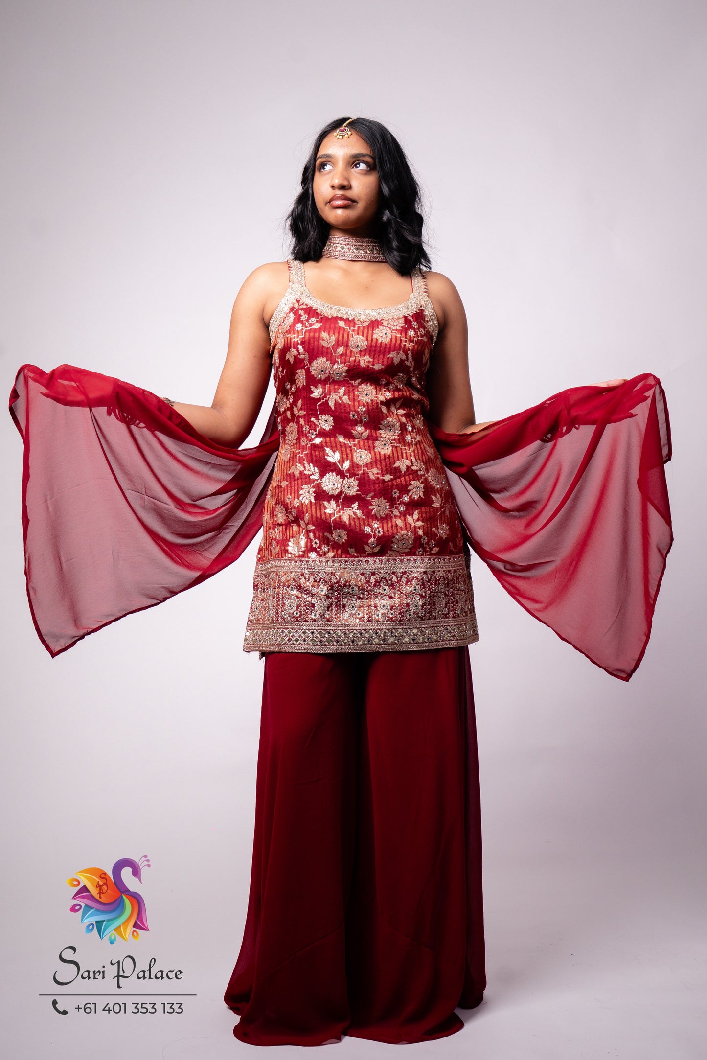 Indian Pakistani Outfit Salwar Kameez Sharara Suit EID C1